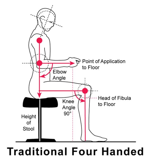 diagram of traditional four handed posture