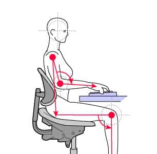 Deep lumbar support with freedom at the shoulder.